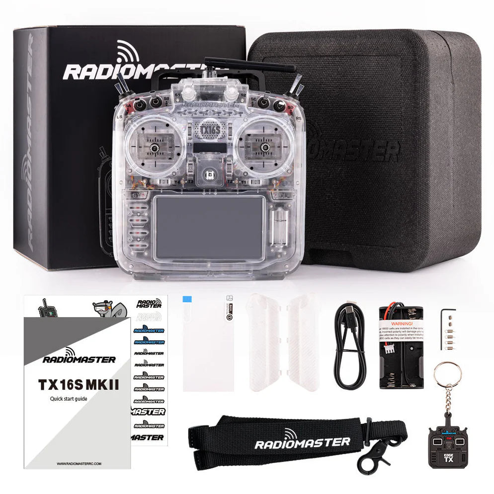 RadioMaster TX16S MKII EdgeTX Radio Transmitter w/ V4.0 Hall Gimbals - MCK RGB Transparent Edition - ELRS